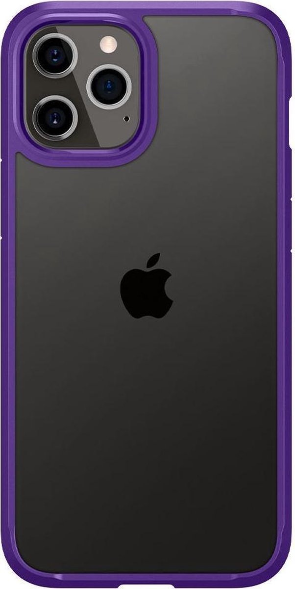 Spigen Crystal Hybrid Hoesje Geschikt voor Apple iPhone 12 Pro Max Transparant/Paars