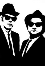 Allernieuwste Canvas Schilderij The Blues Brothers Film - Movie - Poster - Mensen - 50 x 70 cm - Kleur