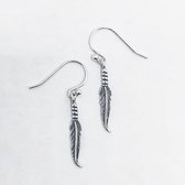 RY silver| Oorbellen dames| Zilver| Handgemaakte oorhangers| Vintage Feather