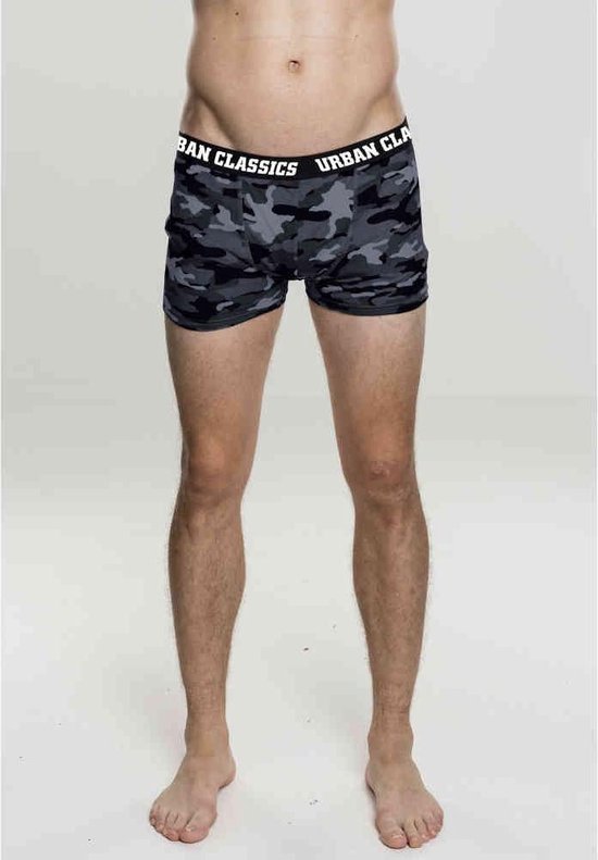 Urban Classics Boxershorts 2-Pack Camo Boxer Shorts Camouflage Zwart/Zwart