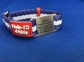 SOS armband Kinderen Bicolor Blauw RVS