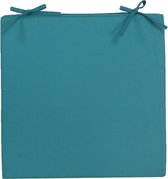Stoelkussens voor binnen- en buitenstoelen in de kleur petrol blauw 40 x 40 cm - Tuinstoelen kussens