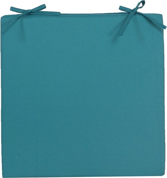 Stoelkussen voor binnen- en buitenstoel in de kleur petrol blauw 40 x 40 cm