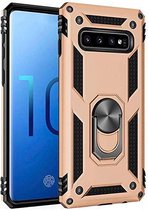 Anti-Shock Hybrid Ring Armor Hoesje Geschikt voor: Samsung Galaxy S10E - goud