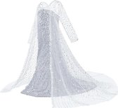 Frozen 2 Elsa pailletten jurk met sleep - 122/128 (130) 7-8 jaar - prinsessenjurk verkleedkleedje