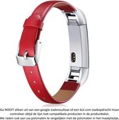 Rood leren bandje geschikt voor Fitbit Ace / Fitbit Alta HR / Fitbit Alta – Maat: zie maatfoto - Gespsluiting – Red leather strap - Leder