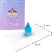 3D pop up kaart - Kerstkaart - Nieuwjaarskaart Magisch Koninkrijk Droomkasteel Best Wishes Felicitatie Disneyland Frozen Dream Crystal Castel - pop-up wenskaart