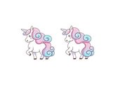 439 - Eenhoorn oorbellen - Unicorn oorknopjes - Anti allergische kinderoorbellen - Paarden oorbellen