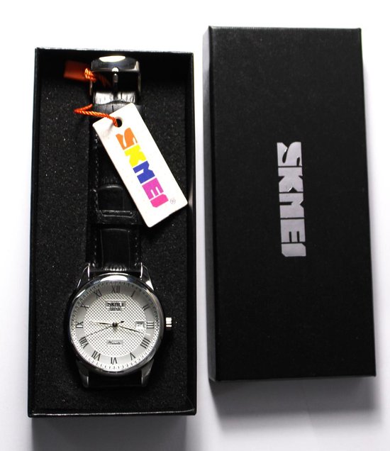 Klassiek Heren Horloge – Zwart Leer - Polshorloge - Giftbox