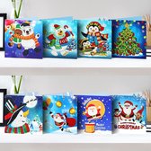 Diamond Painting Kerstkaarten - 2 sets van 8 stuks - 2 verschillende sets zie foto,s  - Hobbypakket - Inclusief enveloppen - Complete sets