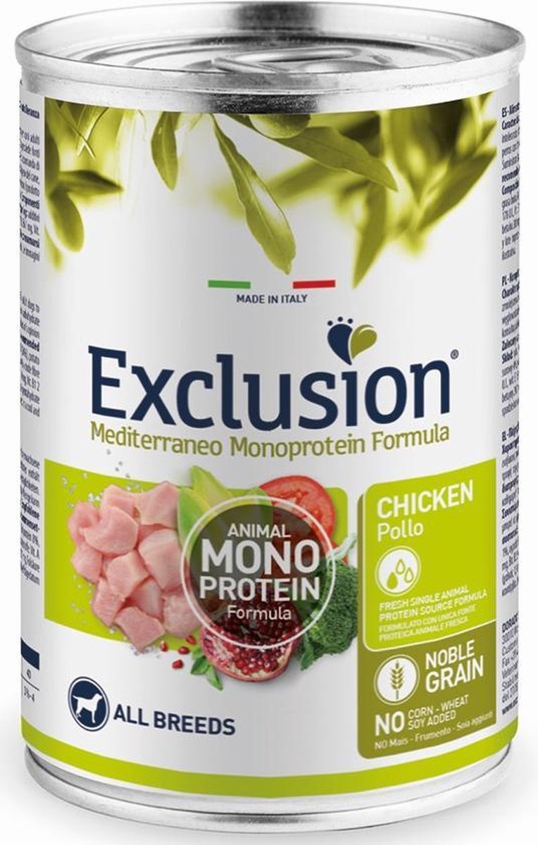 EXCLUSION Exclusion Mediterraneo wet kip blik 400 gram per 6