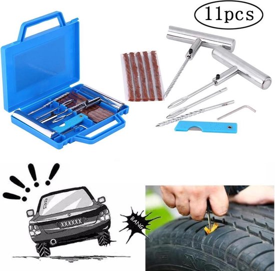 LOUZIR Kit de réparation de pneu professionnel 11 pièces - Pneus de voiture  / Kit de... | bol