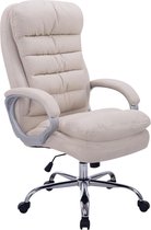 Bureaustoel - Ergonomische bureaustoel - Gewatteerd - In hoogte verstelbaar - Crème - 68x77x122 cm