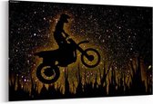 Schilderij - Rider silhouette on night sky — 100x70 cm