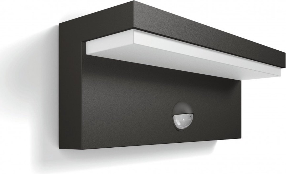 Bol.com Philips Bustan buitenwandlamp - met sensor - antraciet aanbieding