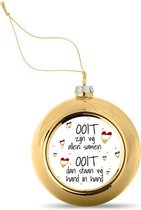 bijStip Kerstbal Oeteldonk Ooit Kerstversiering - Goud - Kunststof 2 stuks