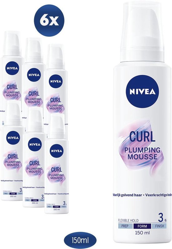 NIVEA Curl Plumping Mousse - Haarmousse - 6 x 150 ml - Voordeelverpakking