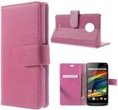 Wiko Slide Hoesje Wallet Case Roze