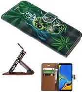 Samsung A7 2018 Hoesje Wallet Case Cannabis