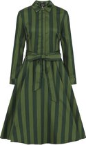 Collectif Mara Garden Stripes 40's Swing Jurk Groen