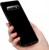 Flexibele achterkant Silicone hoesje zwart Geschikt voor: Samsung Galaxy S10