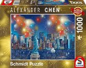Schmidt puzzel 1000 stukjes - Vuurwerk bij het vrijheidsbeeld