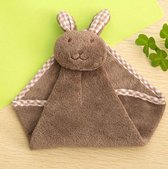 kinderhanddoekje – bruin - konijntje – extra zacht – om op te hangen -  verschillende kleuren