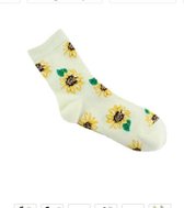 Sokken Dames geel / creme  print bloemen Maat 36-40