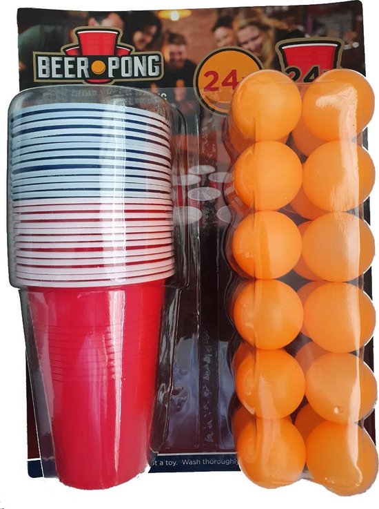 Afbeelding van het spel Bierpong beer pong set 48-delig -redcups-bluecups