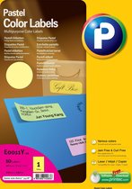 Printec Pastel Geel etiketten - 10 vel - 210x297mm - 1 label per A4 - 10 stickers per doos