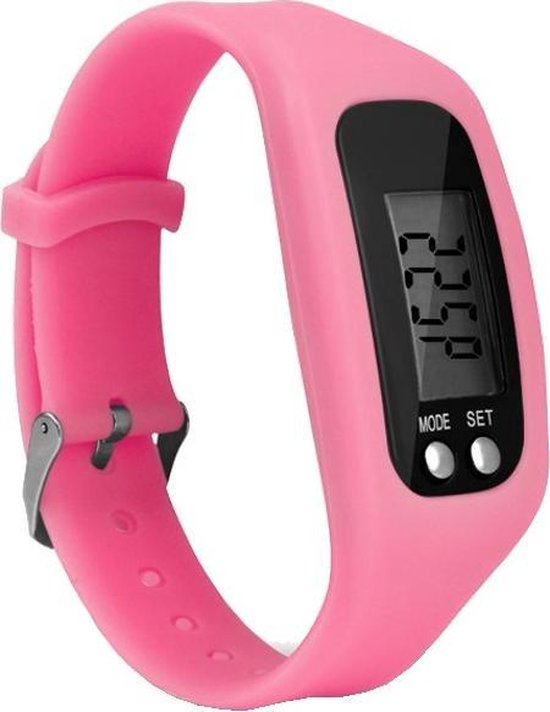 Fako® - Horloge - LCD - Stappenteller Armband - Gesp - Roze