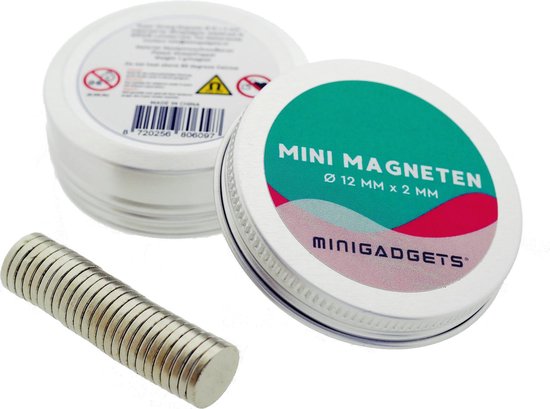 Super sterke magneten - 12 x 2 mm (10-stuks) - Rond - Neodymium - Koelkast magneten - Whiteboard magneten - Corsage – Klein - Ronde - 12x2mm - Minigadgets