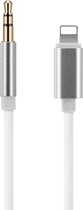 8-pins naar 3.5 mm audio AUX kabel voor iPhone/iPad/iPod - GADGETS4YOU - Ondersteuning iOS - Lengte 1 m - Wit/Zilver - Autoradio