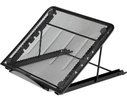 Universele Ergonomische Laptop Standaard 7-13’’ inch - Laptop Stand - laptop tafel - laptop verhoger - Laptop steun - Tablet Houder/Standaard - Geschikt voor Macbook/Laptops/IPad/Tablets/Notebook/E-Reader - Boekenstandaard - Zwart