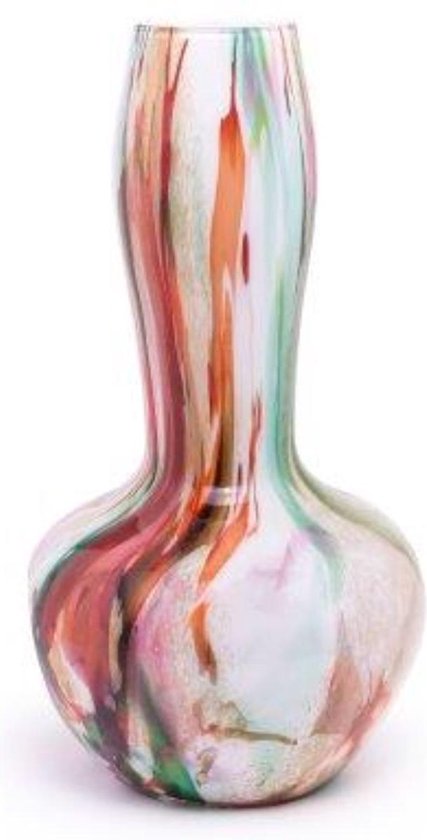 Design vaas Alvino - Fidrio MIXED COLOURS - glas, mondgeblazen - hoogte 38 cm