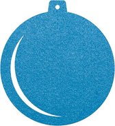 Kerstbal vilt onderzetters  - Lichtblauw - 6 stuks - ø 9,5 cm - Kerst onderzetter - Tafeldecoratie - Glas onderzetter - Cadeau - Woondecoratie - Tafelbescherming - Onderzetters voo