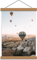 Schoolplaat – Groep met Luchtballonnen  - 30x40cm Foto op Textielposter (Wanddecoratie op Schoolplaat)