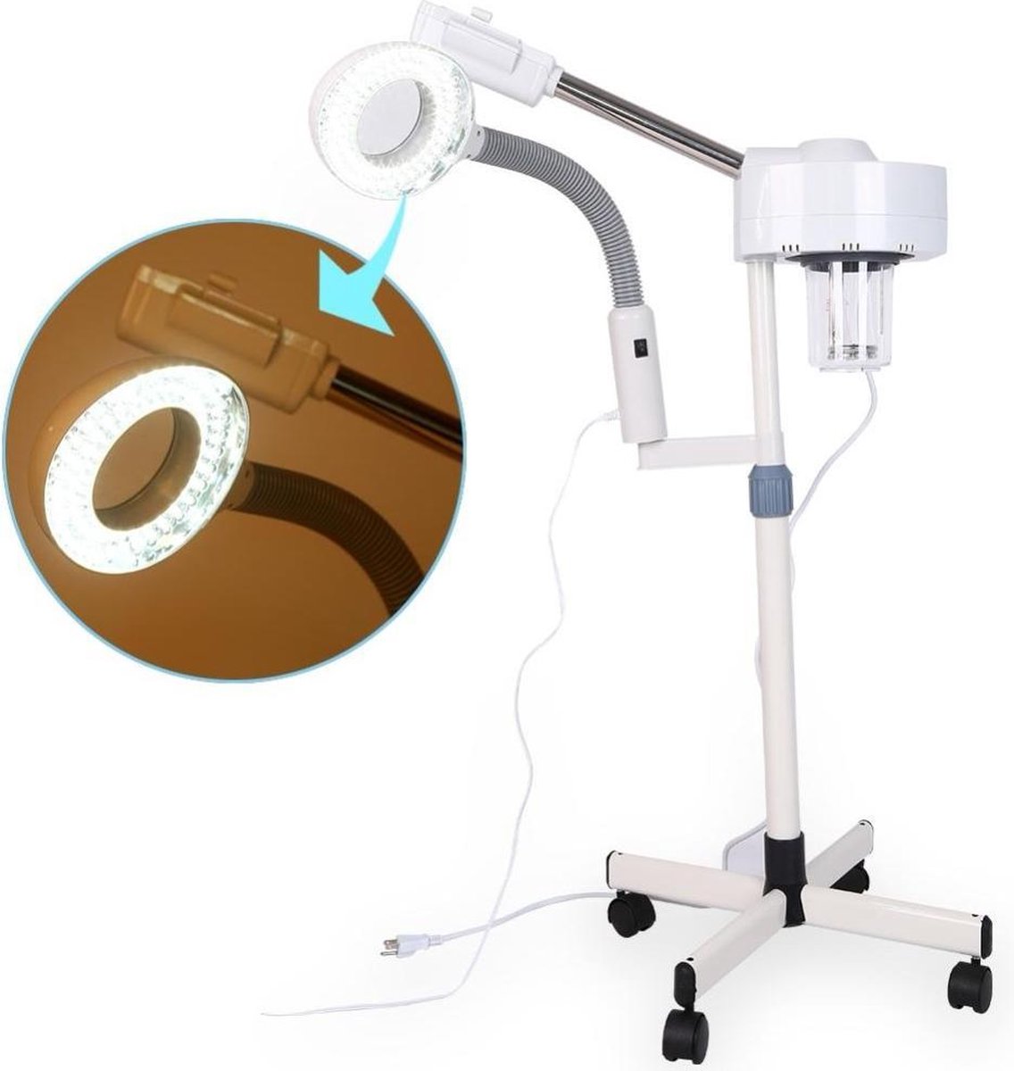 Beauty Gezichtsstomer met loeplamp Face steamer Facial steamer