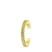 Zilveren goldplated earcuff geboortesteen zirkonia - April