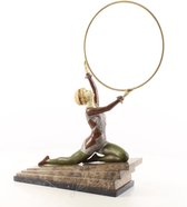 Beeld Cold Painted - Hoepel Danseres Ecstasy - Bronzen sculptuur - 49,9 cm hoog