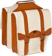 Dubbele fietstas Monte Grappa 'Cruiser-Vintage' skai leer - creme/cognac