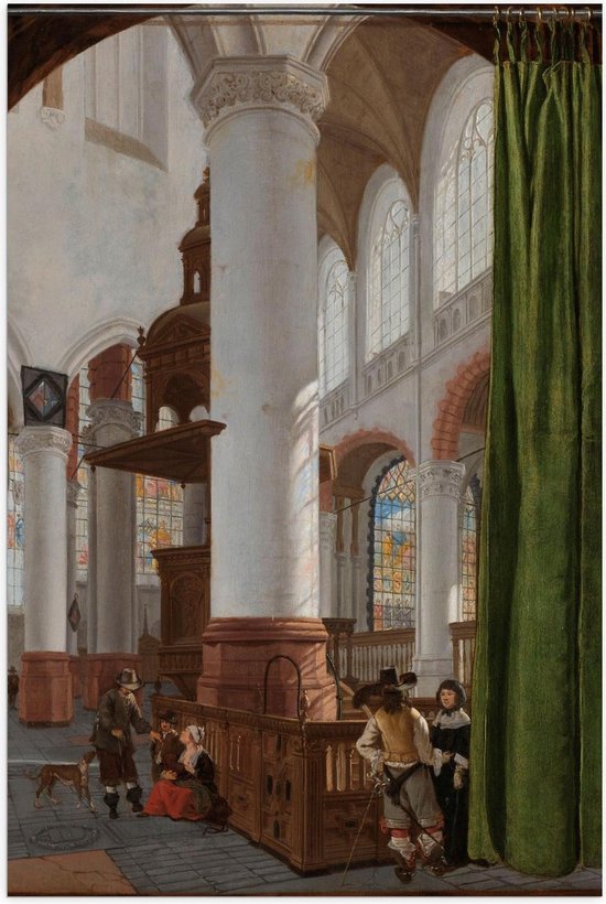 Poster – Oude meesters - Interieur van de Oude Kerk Delft, Gerard Houckgeest - 40x60cm Foto op Posterpapier