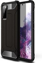 Samsung Galaxy S20 FE hoesje - Dubbel gelaagde pantsercase - Zwart - GSM Hoesje - Telefoonhoesje Geschikt Voor: Samsung Galaxy S20 FE
