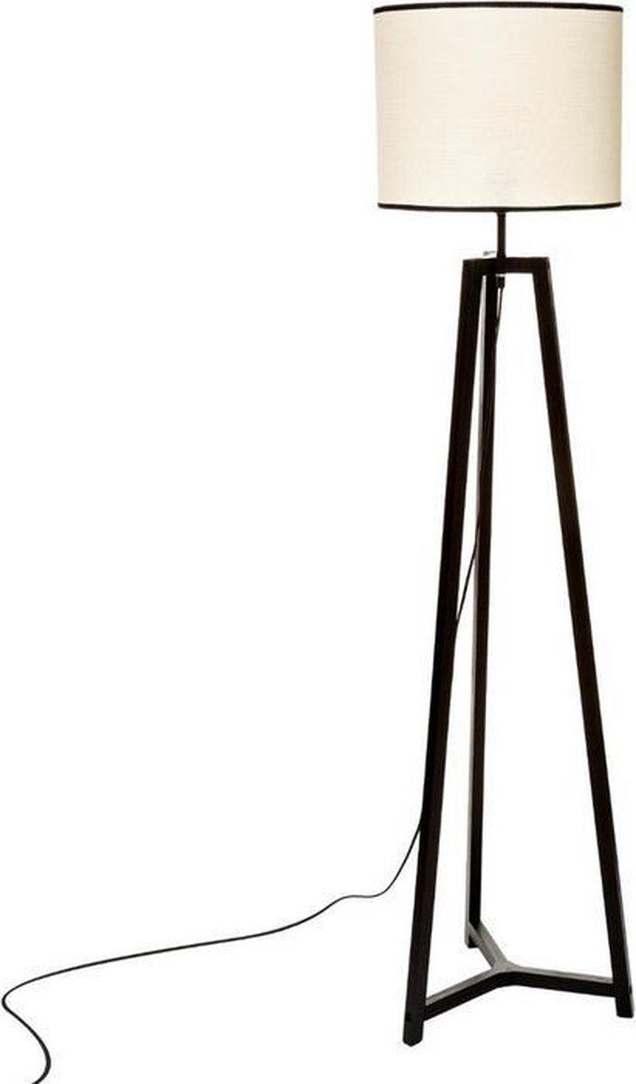 Vloerlamp tripod zwart en witte lampenkap | Driepoot lamp hoogte 153 cm |  bol.com