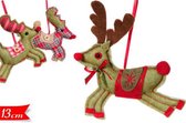 Kerstboomhangers in de vorm van rendieren | set van 3 stuks | 13 cm. hoog