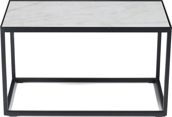 Spinder Design Tijl - Bijzettafel - 60x30x35 cm - Zwart/Wit