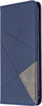 Coverup Geometric Book Case Geschikt voor Samsung Galaxy M11 / A11 Hoesje - Blauw