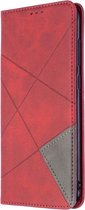 Coverup Geometric Book Case - Geschikt voor Samsung Galaxy M11 / A11 Hoesje - Rood