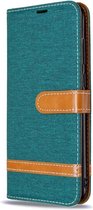 Denim Book Case - Samsung Galaxy M11 / A11 Hoesje - Groen