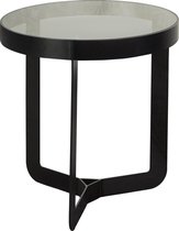 Spinder Design Dougals 1 - Bijzettafel - ø 46x50 cm - Blacksmith/Transparant Glas